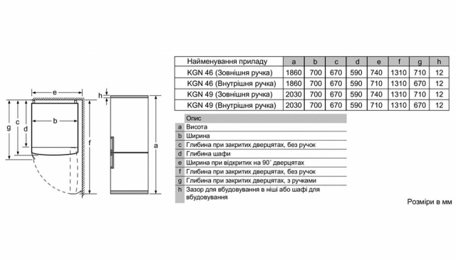 Холодильник з нижньою морозильною камерою BOSCH KGN 49 LB 30 U